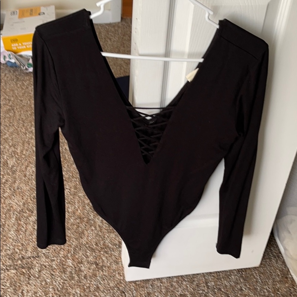 Black long sleeve body suit